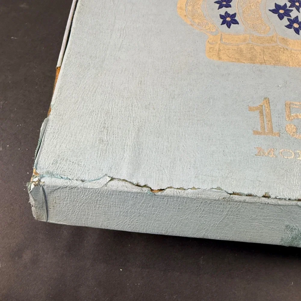 Vintage Jim Beam Decanter 155 Months Old Regal China Blue Floral Gold With‎ Box